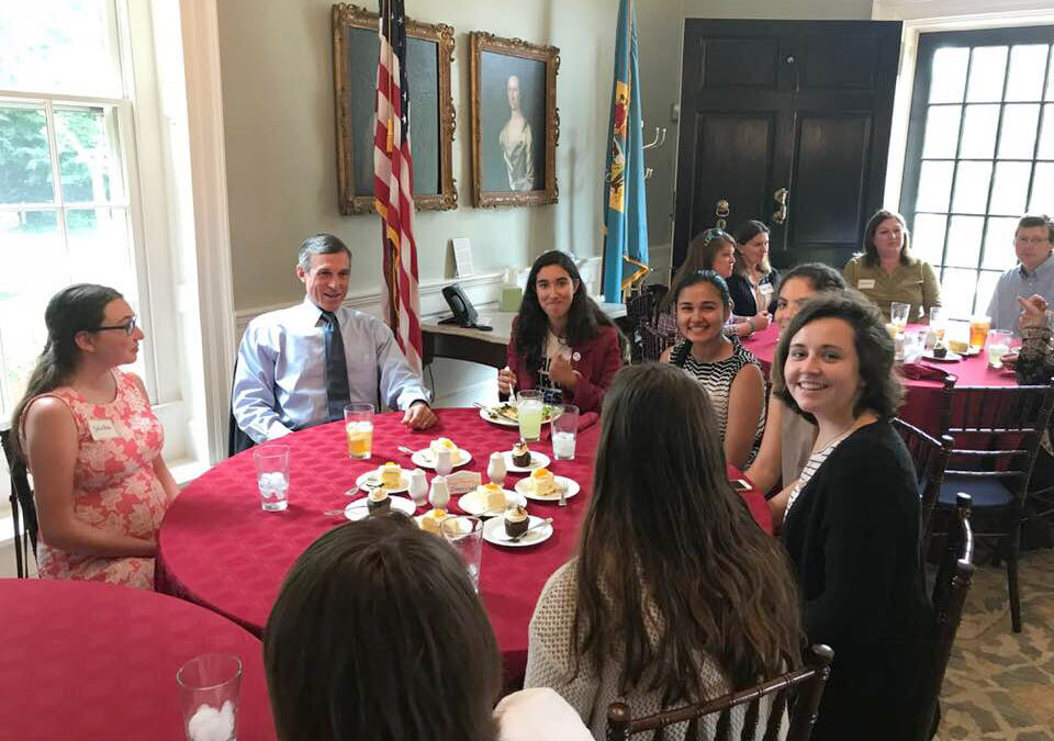 Delaware’s student leaders at a luncheon with Governor Carney.